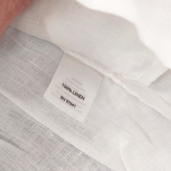 J.Jill Womens 100% White Line V Neck Circle Pockets Short Sleeve Top Size XS - Picture 6 of 6